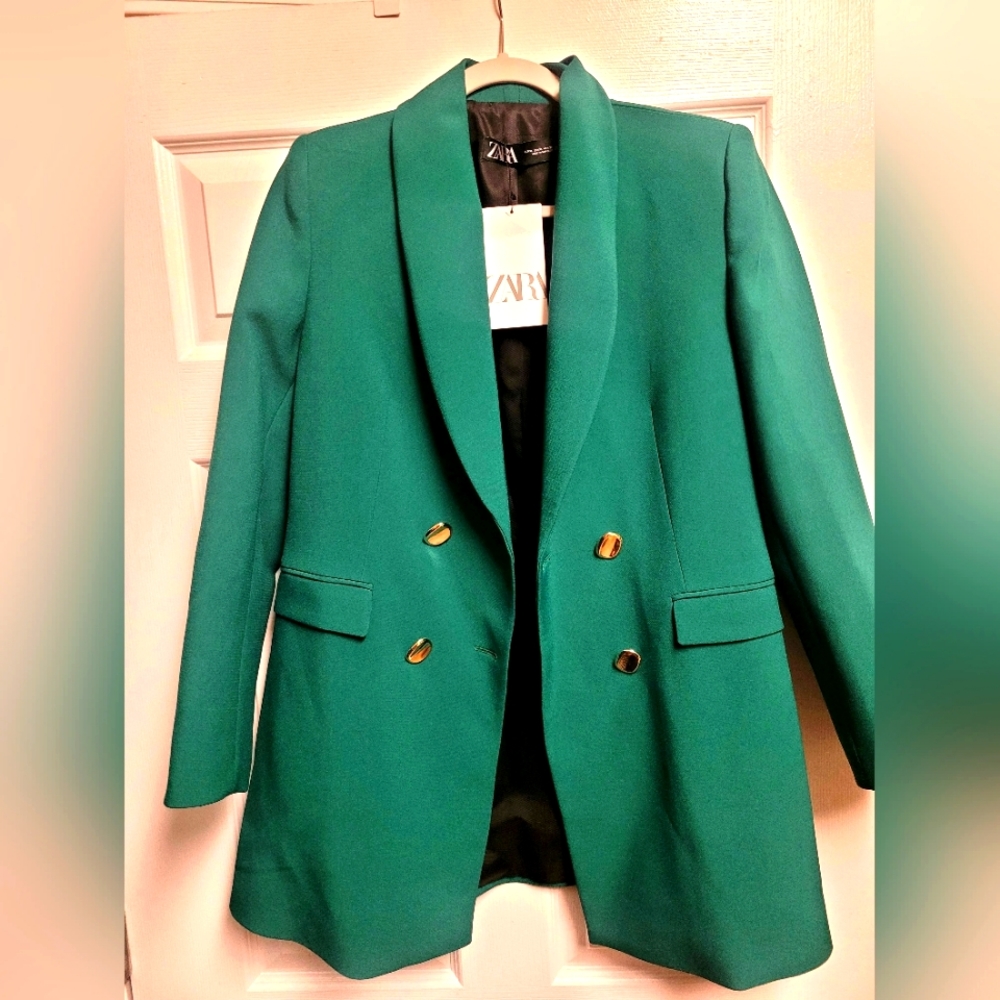 Zara Double Breasted Long Blazer